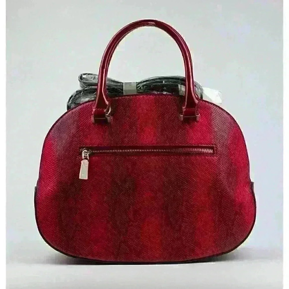 Isabelle Womens Vegan Faux Leather Satchel Bag In Red - Picture 2 of 4